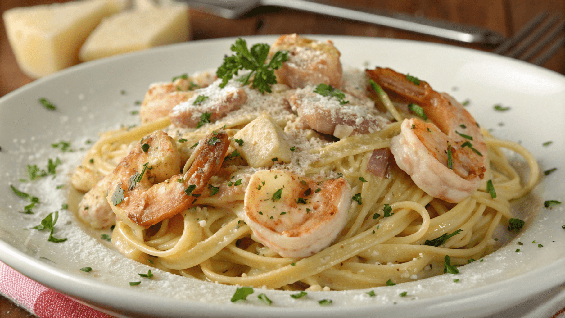 shrimp and chicken carbonara