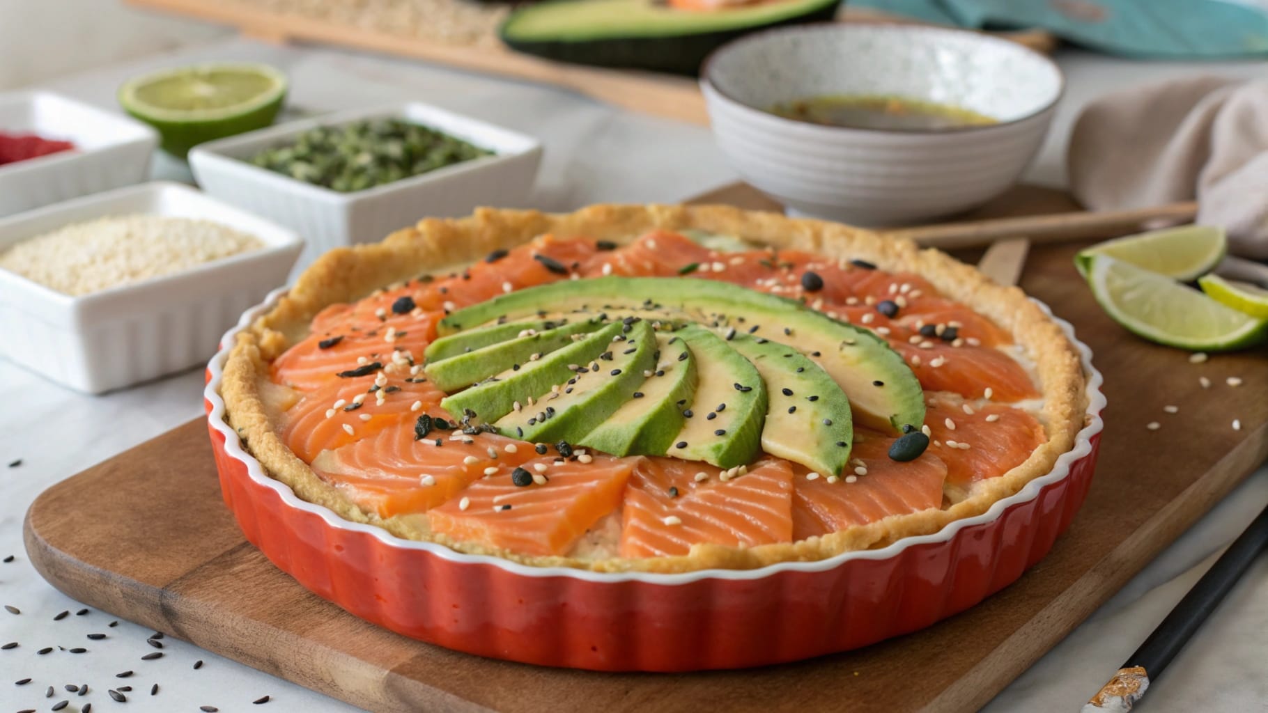 salmon sushi bake